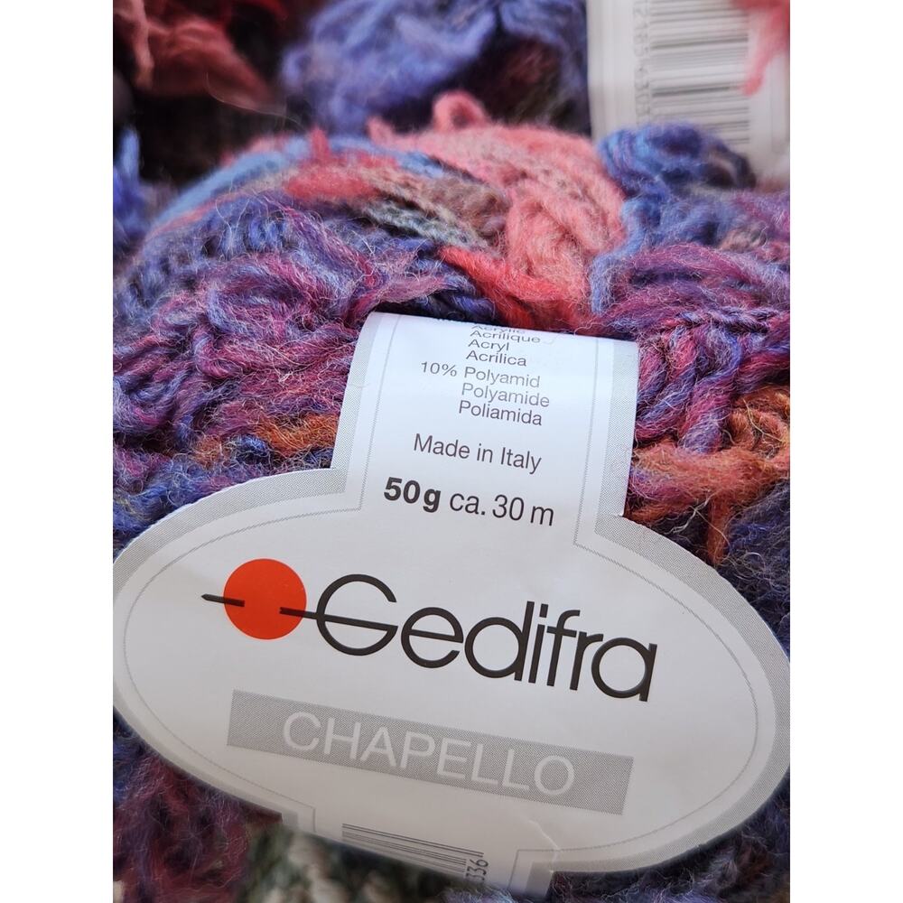 Gedifra Chapello Yarn Lot 8 Skeins Wool Blend Italy Textured Eyelash Yarn - Picture 2 of 8
